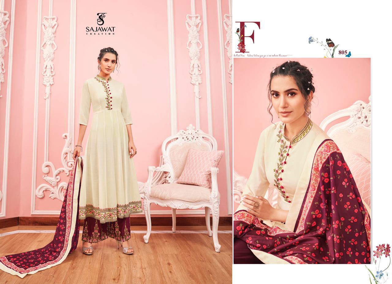 Buy Beige color silk embroidery traditional wear salwar suit at fealdeal.com