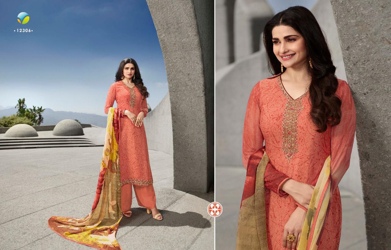 Designer Royal Crape Fabric Prachi Desai Style Salwar Kameez Formal Collection Plazzo Dress Material