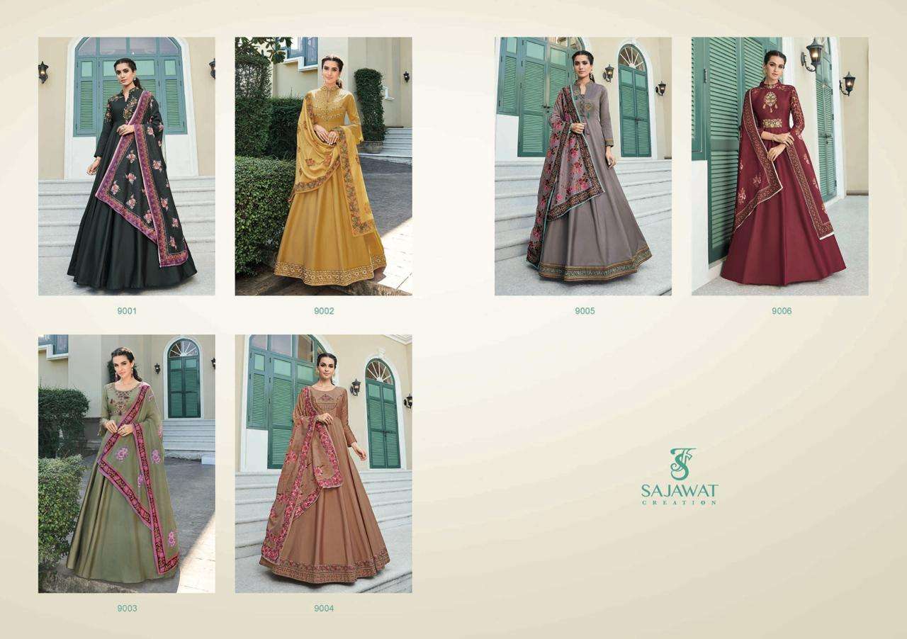 Ajawat Creation 9001 To 9006 Series Salwar Suits Wholesale 6 Pcs