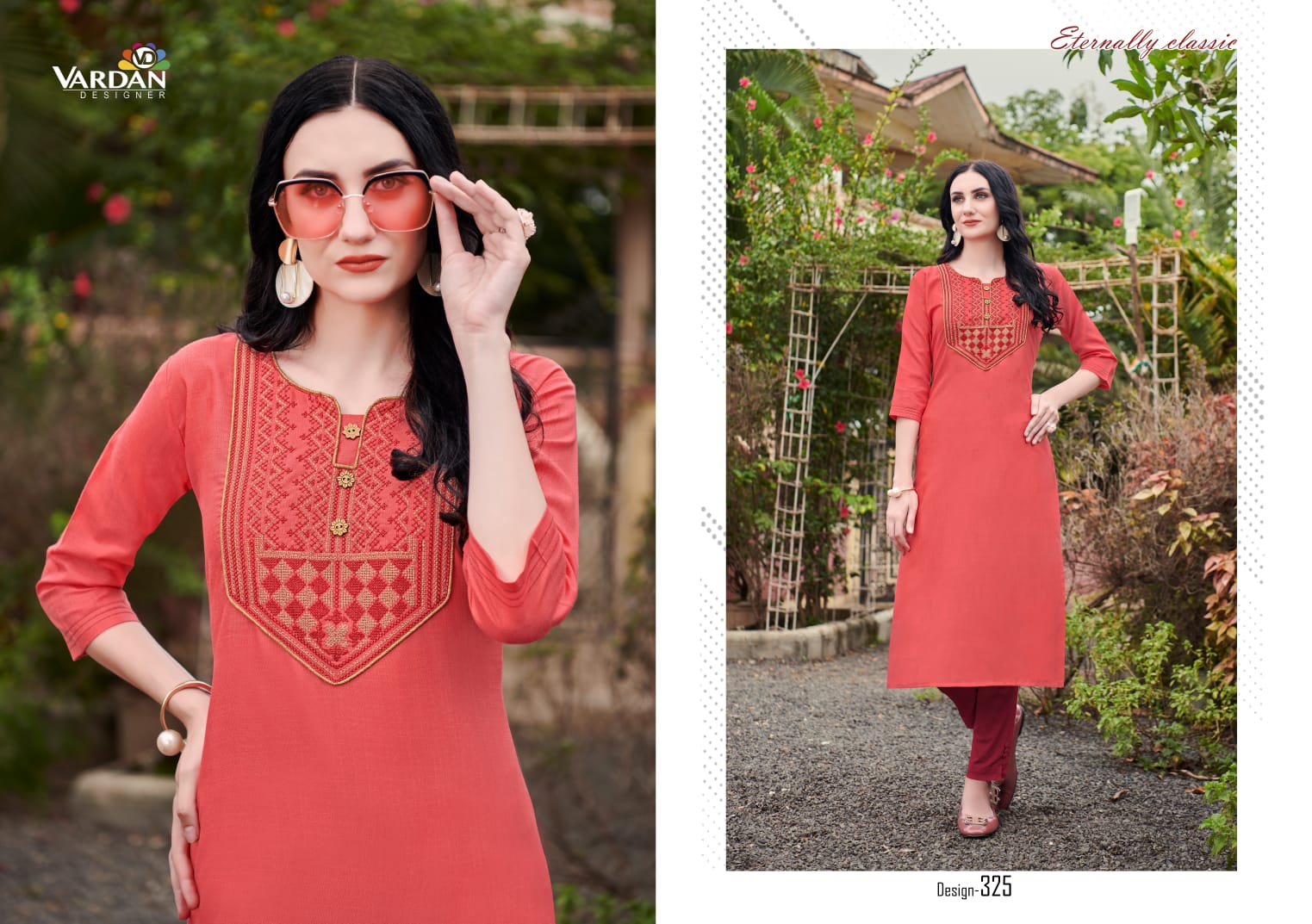 Vardan Designer Cloud Vol2 321-326 Series Nira Cotton Indian Women Fashion Straight Kurtis