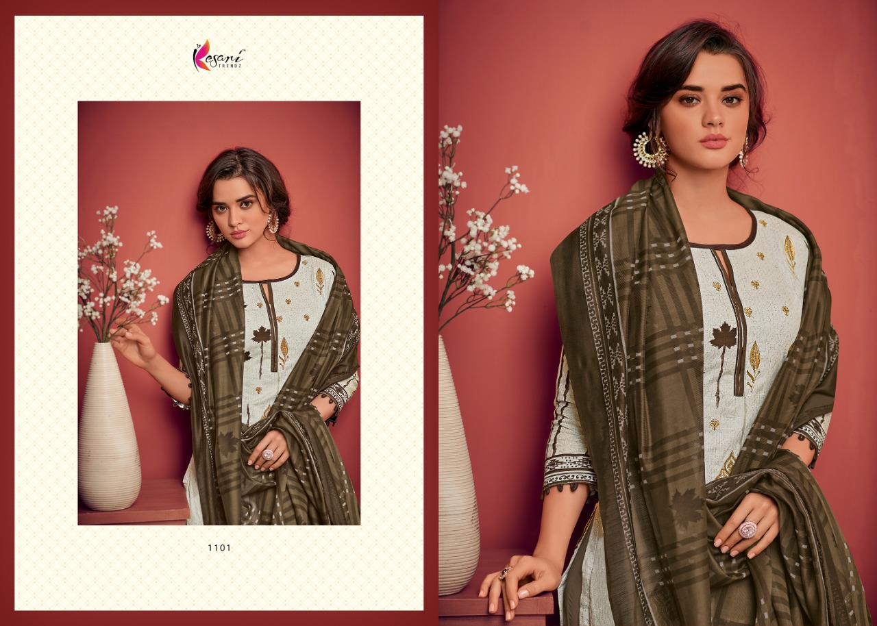 Kesari Trendz Alisa Vol 13 Printed Pure Cambric Cotton With Embroidery Work Dress Material At Wholesale Rate