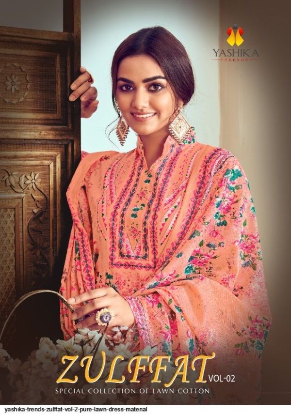 Yashika Trends Presnets Zulffat Vol 2 Pure Lawn Dress Material Wholesale Rate In Surat