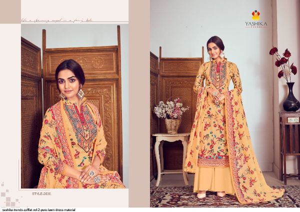Yashika Trends Presnets Zulffat Vol 2 Pure Lawn Dress Material Wholesale Rate In Surat