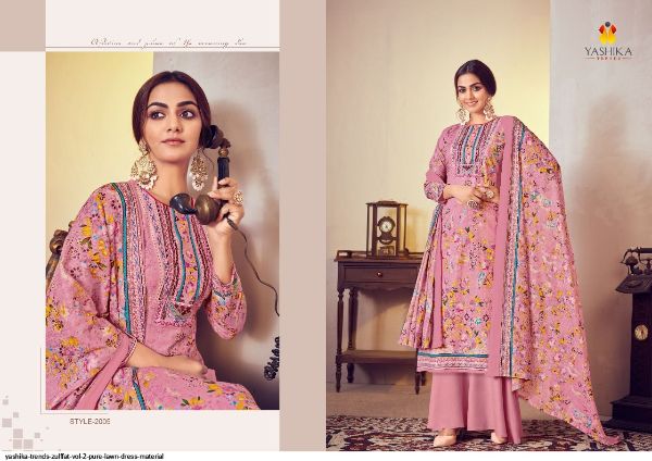 Yashika Trends Presnets Zulffat Vol 2 Pure Lawn Dress Material Wholesale Rate In Surat