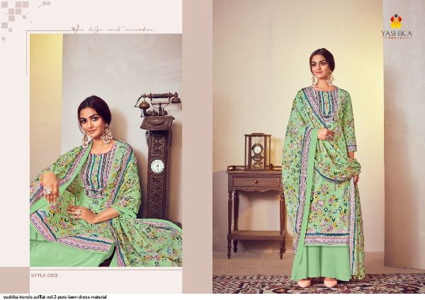 Yashika Trends Presnets Zulffat Vol 2 Pure Lawn Dress Material Wholesale Rate In Surat