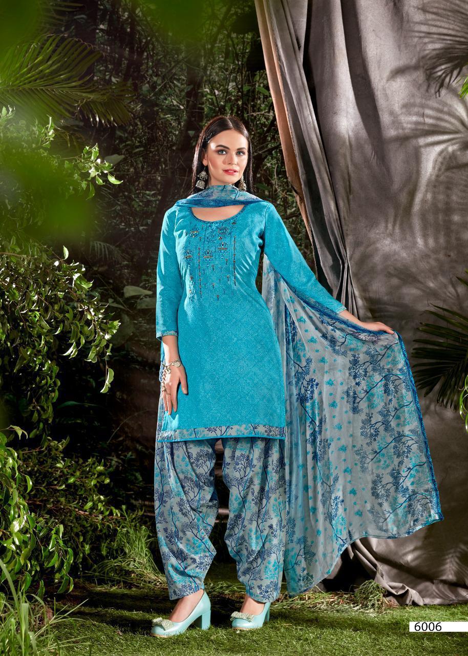 Shiv Gori Silk Mills Priya Vol 6 Heavy Indonesia Cotton Print With Fancy Gala Work Salwar Suits