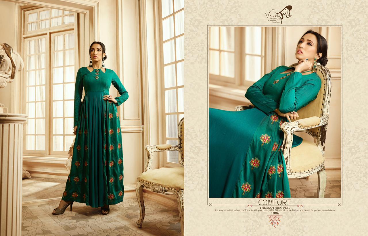 Pure Rayon Cotton Fabric Embroidery With Hand Work Indian Woman Fashion Festival Collection Long Designer Kurtis