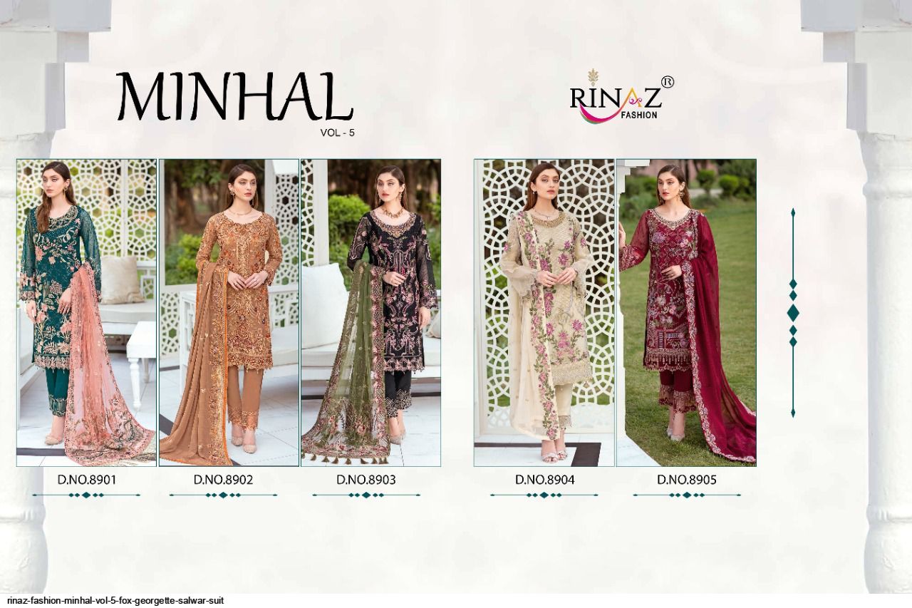 Rinaz Fashion Minhal Vol 5 Fox Georgette Salwar Suit