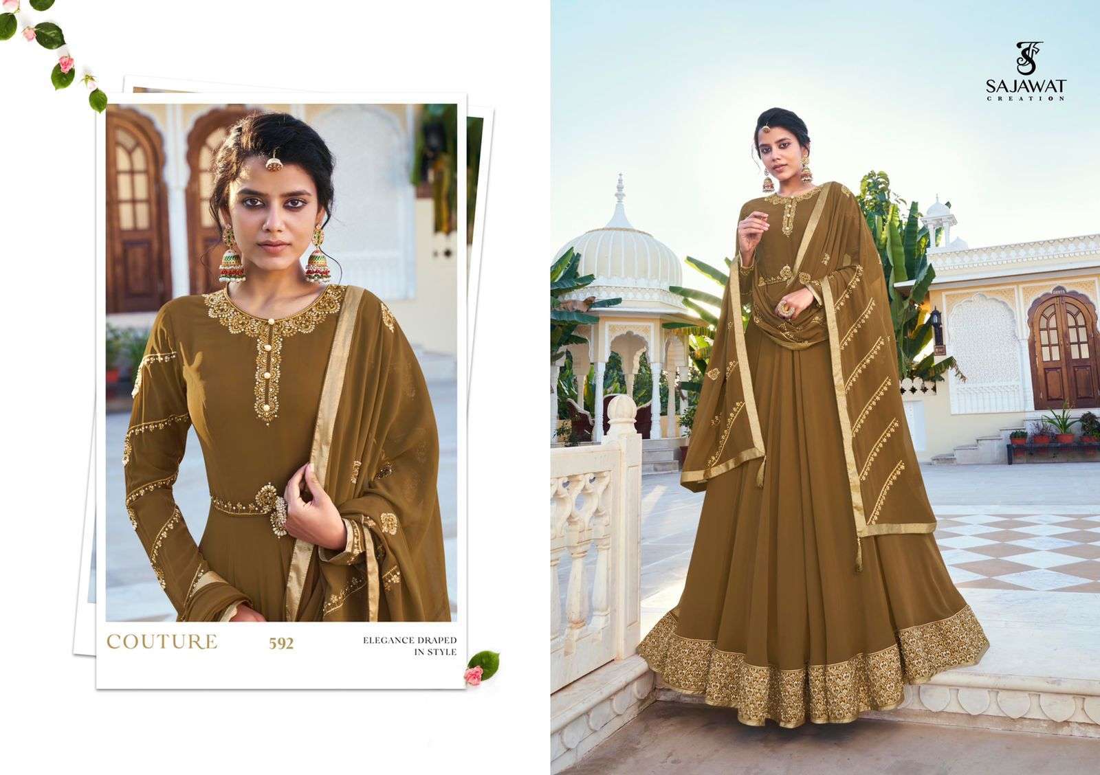 Sajawat Creation Mandora Vol-2 Heavy Georgette With Embroidery Work Readymade Suits Collection
