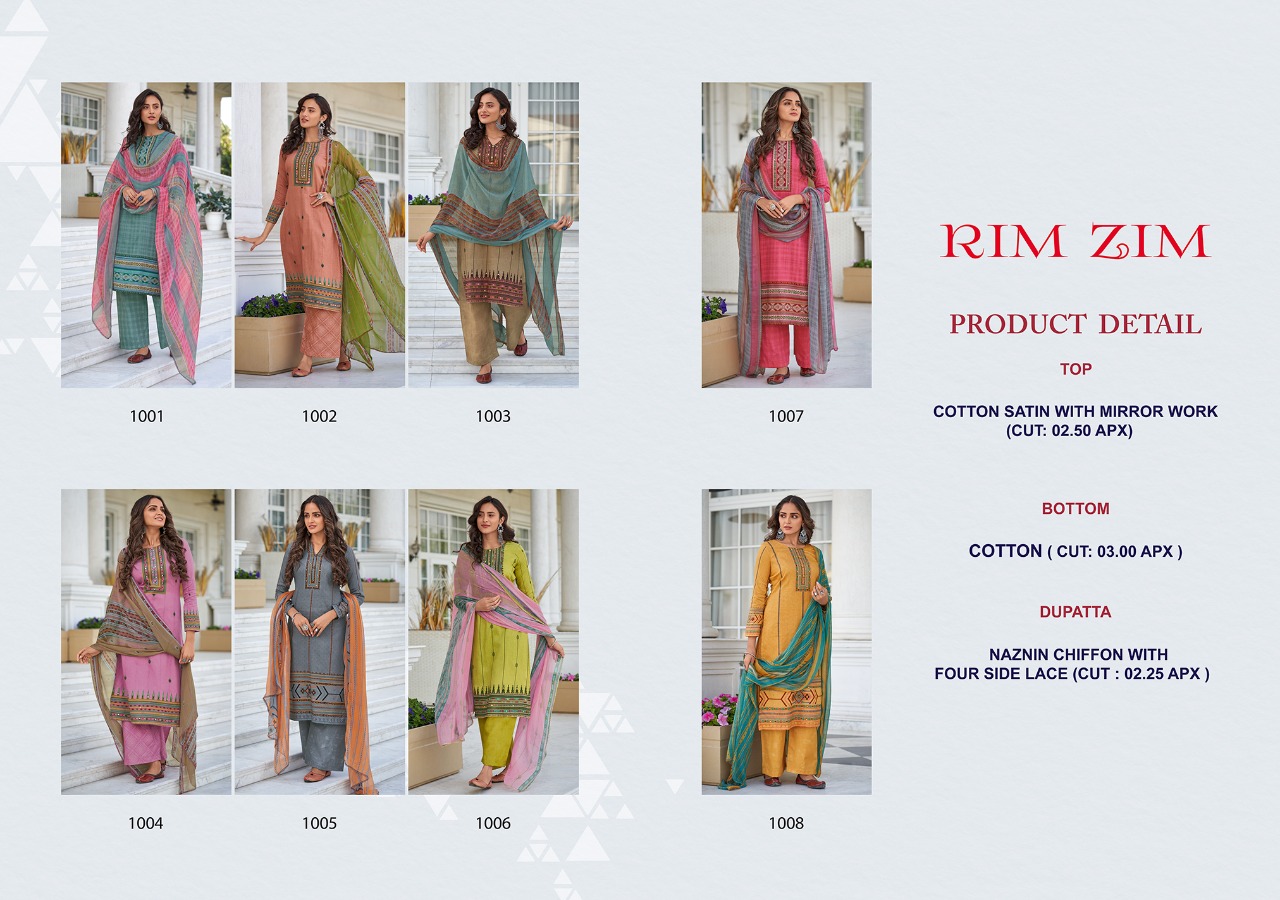 Sweety Fashion Presents Rim Zim Cotton Satin With Embroidery Work Fancy Event Wear Salwar Suit Collection Wholesale Rate In Surat