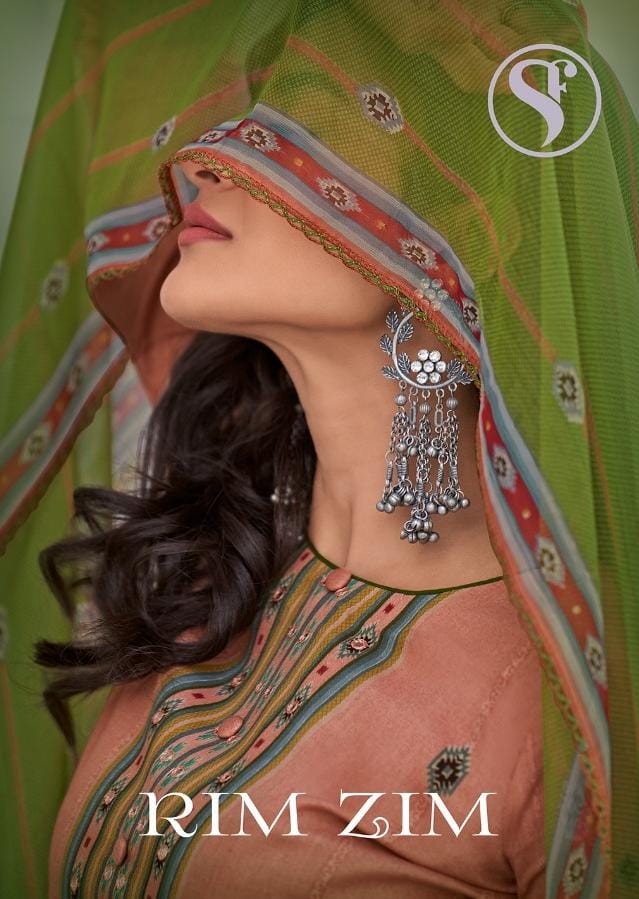 Sweety Fashion Presents Rim Zim Cotton Satin With Embroidery Work Fancy Event Wear Salwar Suit Collection Wholesale Rate In Surat