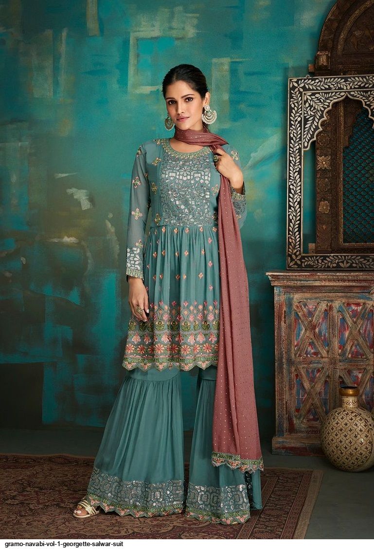 Gramo Presents Navabi Vol 1 Nx Georgette Salwar Suit Wholesale Rate In Surat – Saidharanx