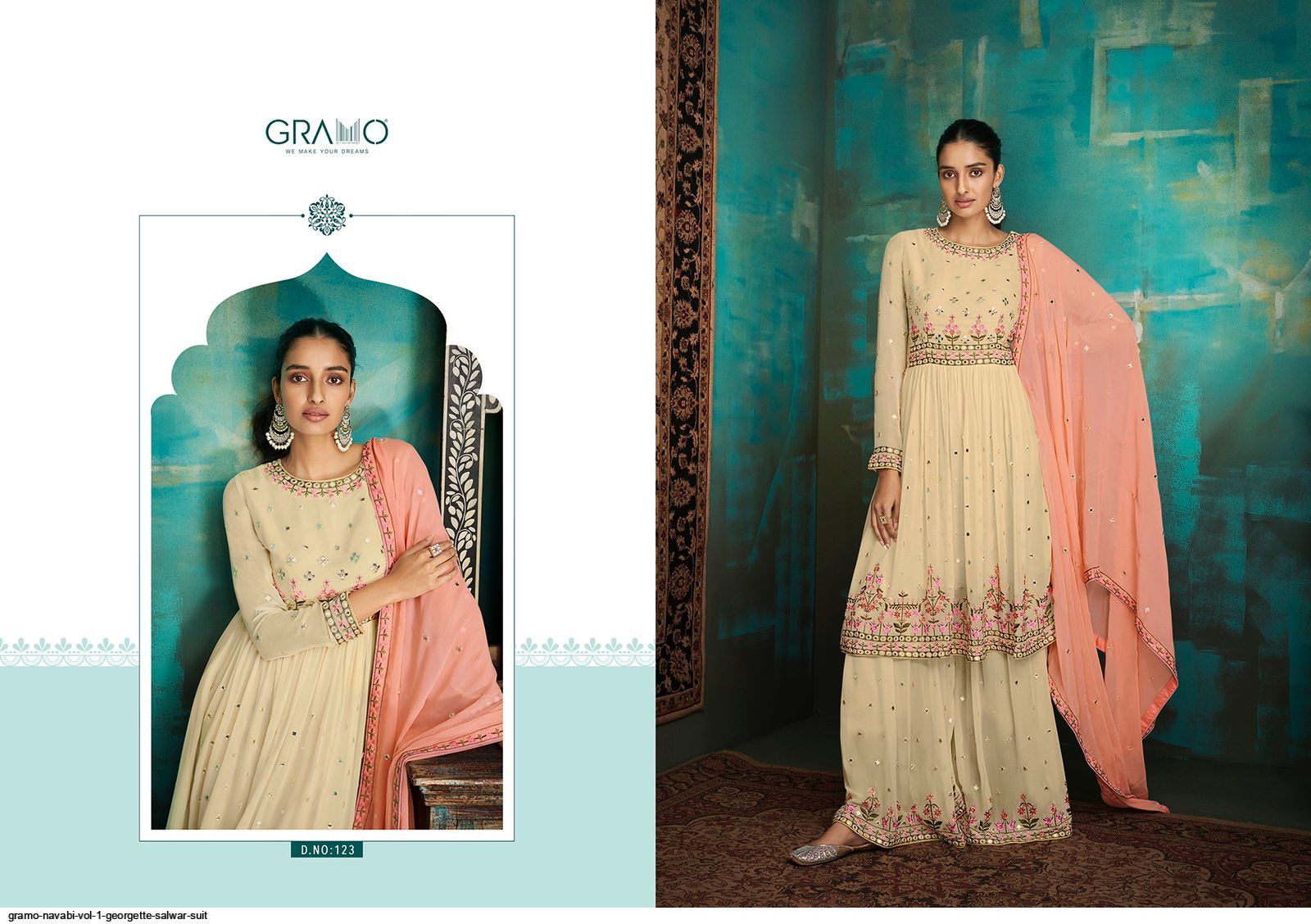 Gramo Presents Navabi Vol 1 Nx Georgette Salwar Suit Wholesale Rate In Surat – Saidharanx