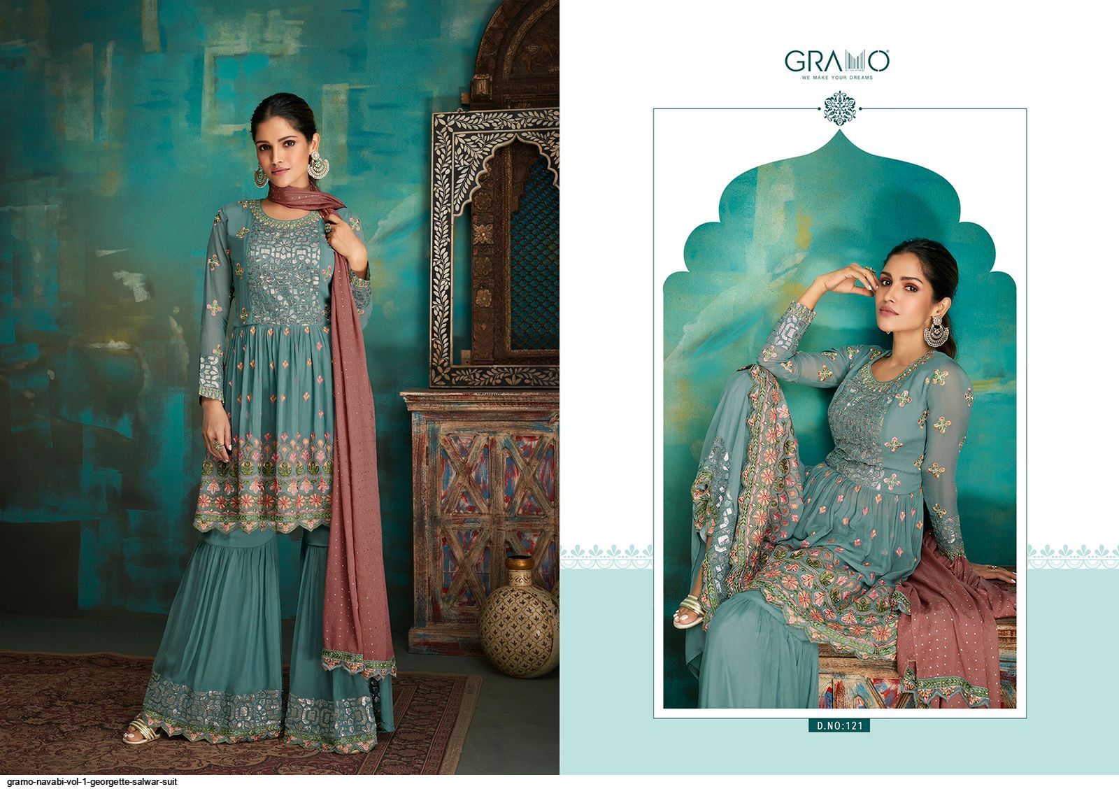 Gramo Presents Navabi Vol 1 Nx Georgette Salwar Suit Wholesale Rate In Surat – Saidharanx