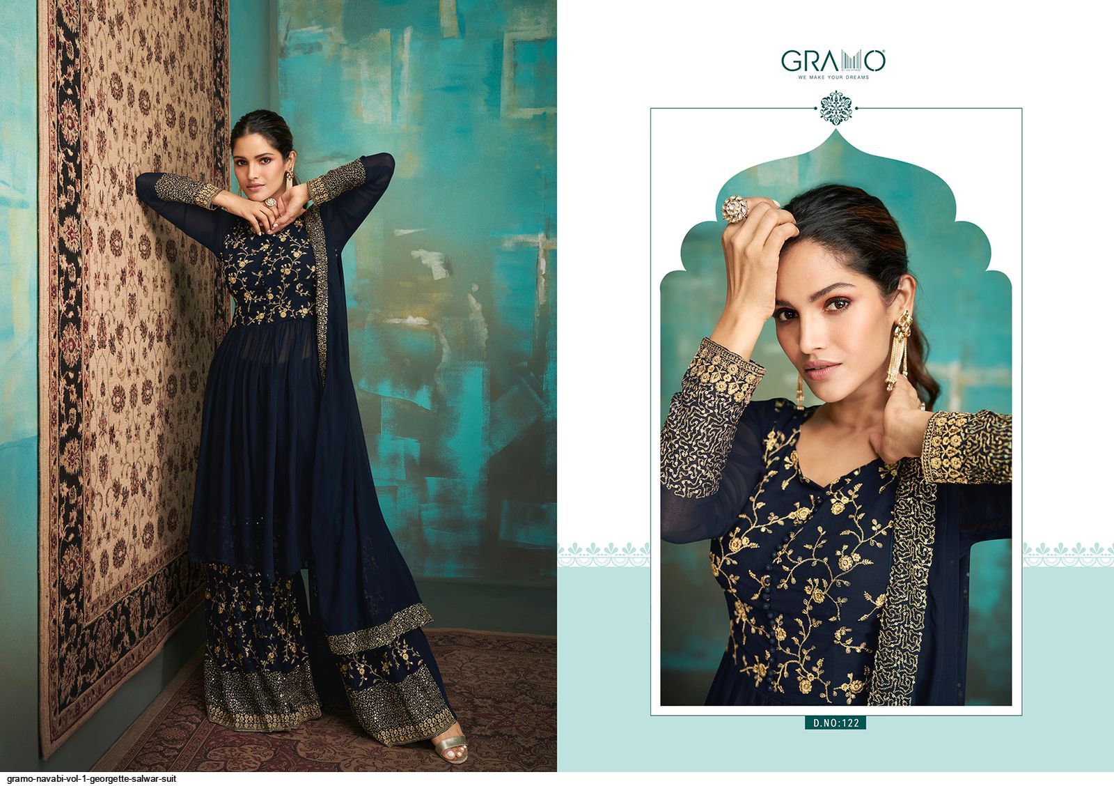 Gramo Presents Navabi Vol 1 Nx Georgette Salwar Suit Wholesale Rate In Surat – Saidharanx