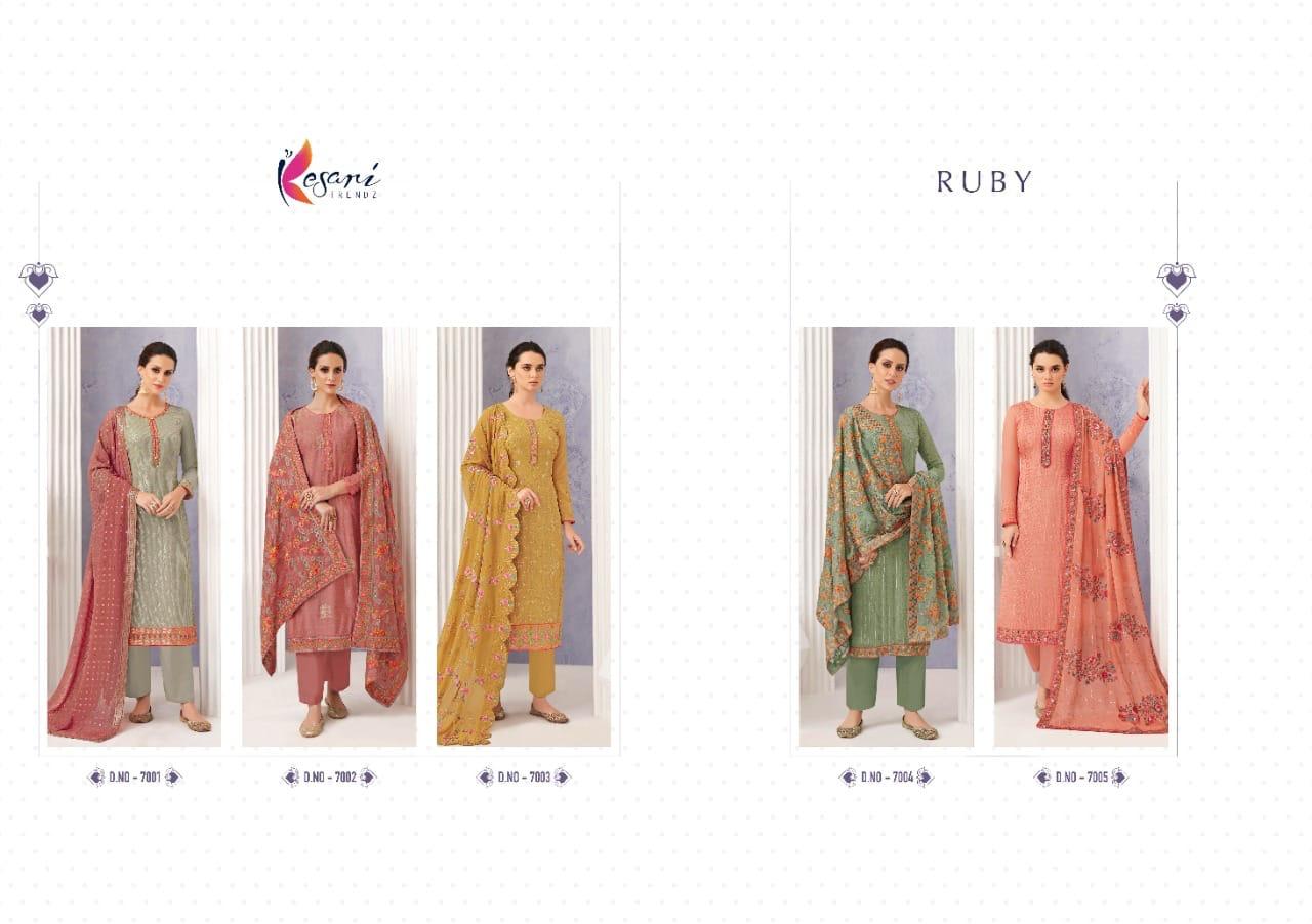 Kesari Trendz Ruby Series 7001-7005 Heavy Real Georgette Suit