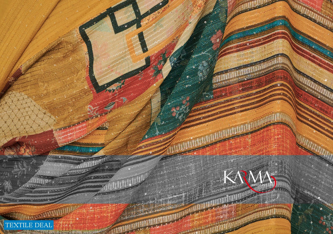 Karma Trendz 207 Series Muslin Jacquard With Work Dress Material Collection