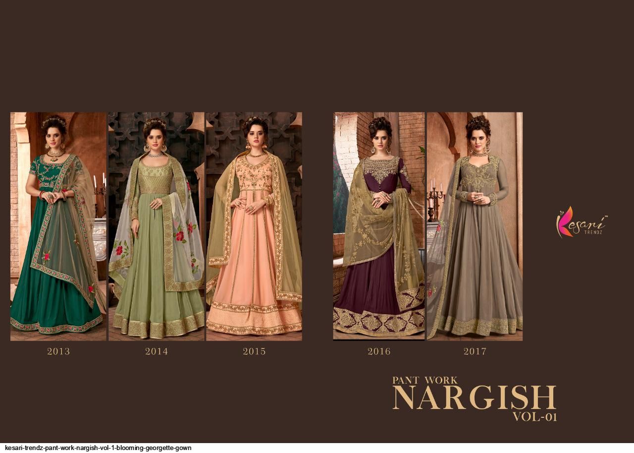 Kesari Trendz Nargish Vol 1 Pant Style Suits - 5 Pieces Set At Saidharanx