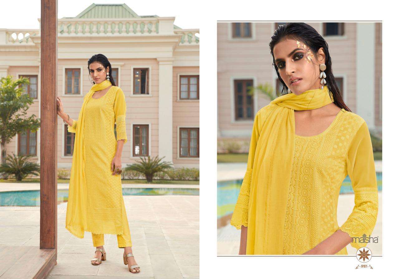 Maira By Maisha 9101 To 9104 Series Designer Suits Beautiful Stylish Fancy Colorful Party Wear  At Saidharanx