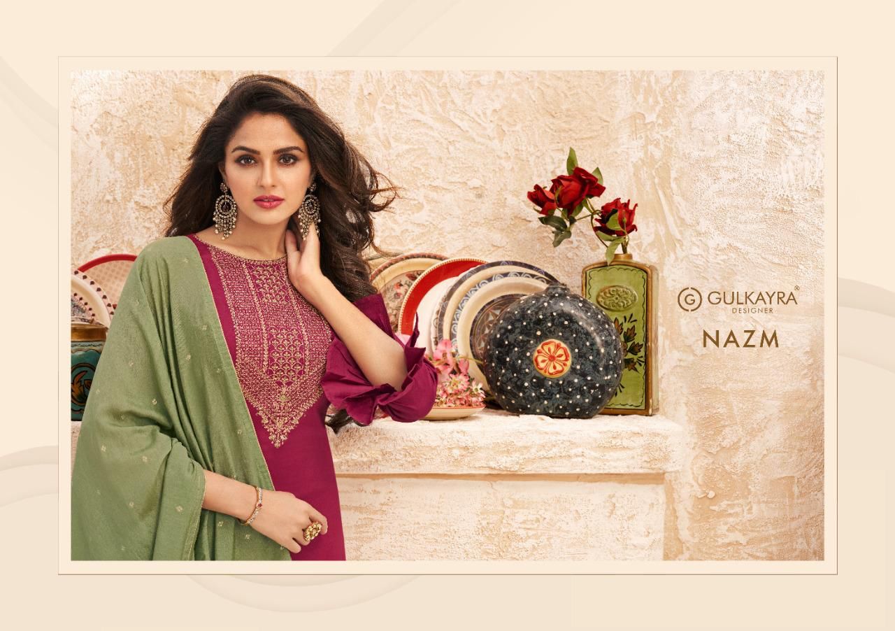 Bundle Of 6 Wholesale Salwar Suit Catalog Nazam By Gulkayra Designer At Saidharanx