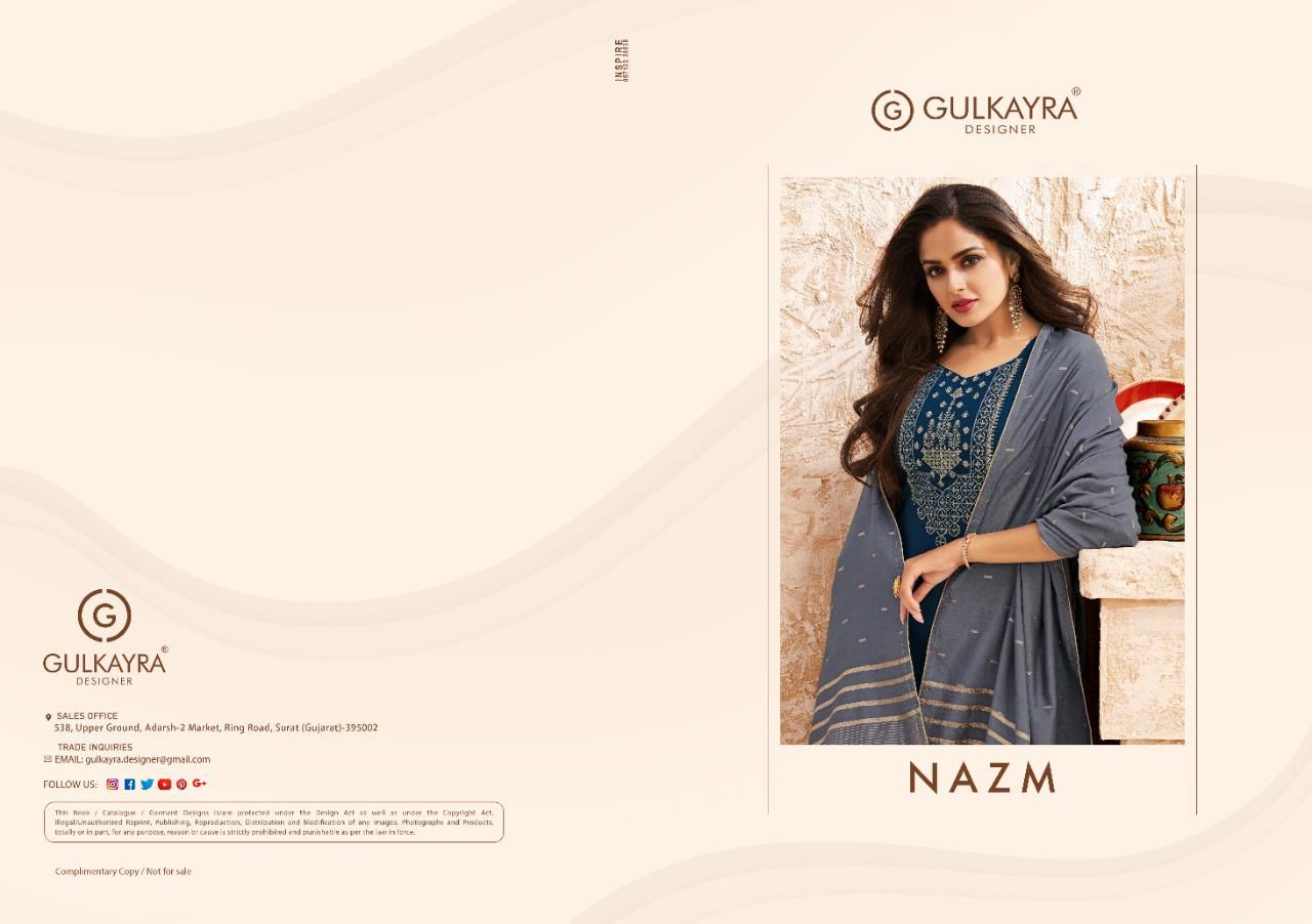 Bundle Of 6 Wholesale Salwar Suit Catalog Nazam By Gulkayra Designer At Saidharanx