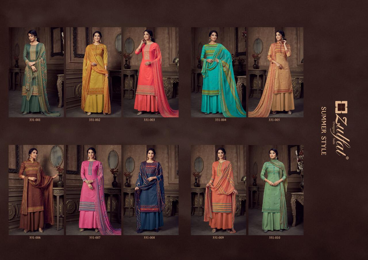 Zulfat Designer Summer Style 331-001 To 331-010 Series Salwar Kameez At Saidharanx