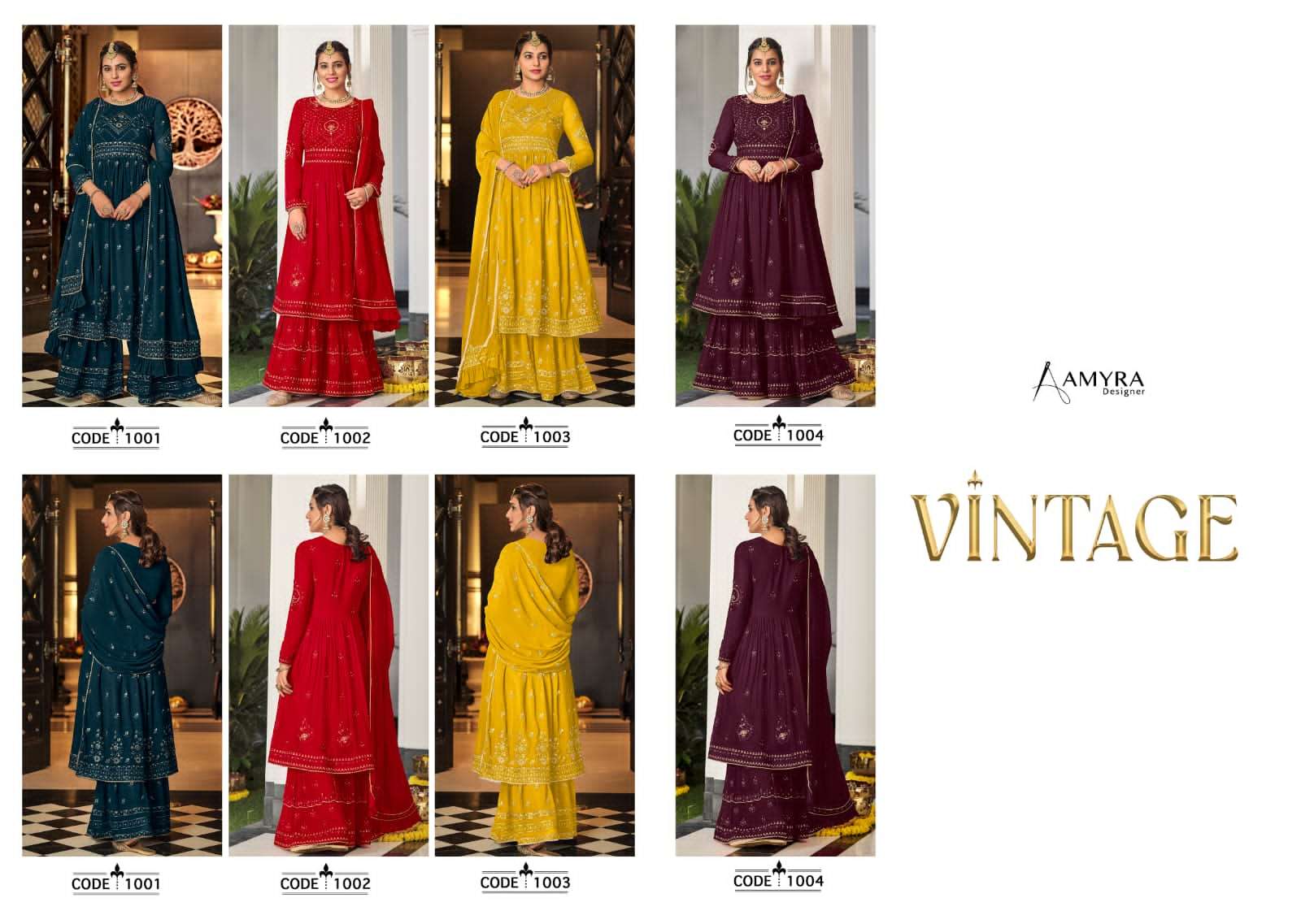 Aamyra Designer Vintage 1001-1004 Series Exclusive Designer Salwar Suits Wholesale Rate At Saidharanx