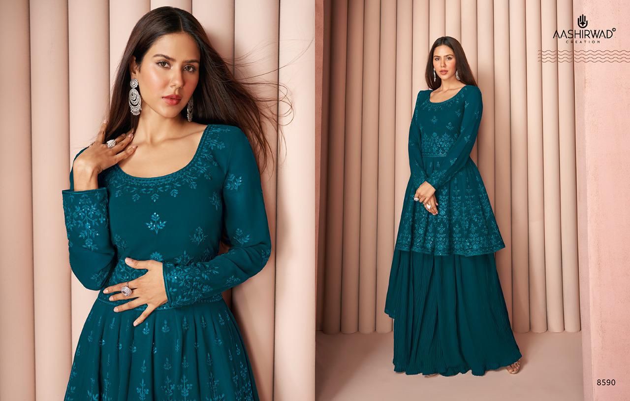 Aashirwad Creation Presents Navika Gown Catalogue At Wholesale Rate In Surat