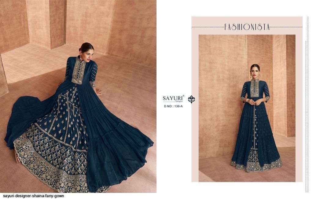 Aashirwad Sayuri Designer Shaina Fany Gown Wholesale Rate In Surat At Saidharanx