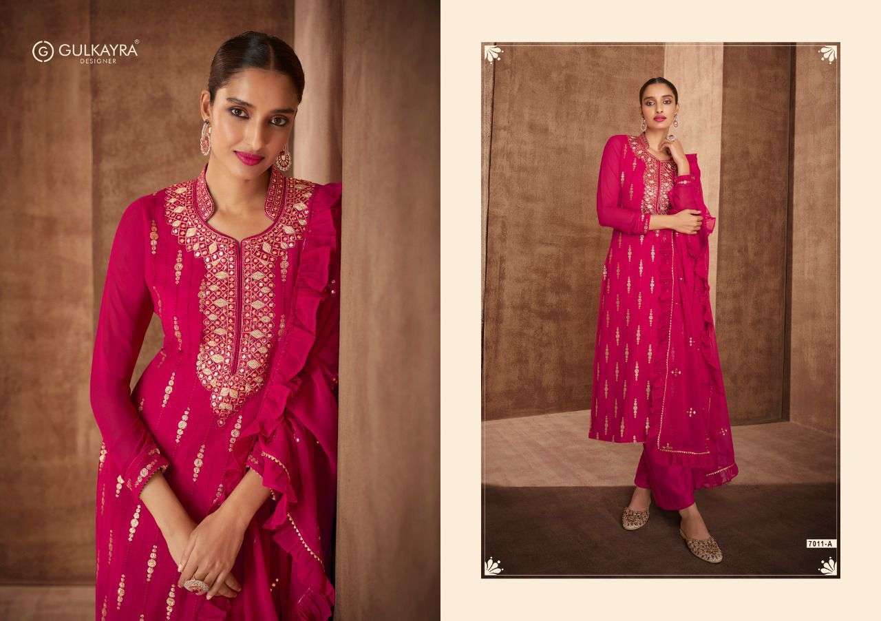 Naira By Gulkayra 7011-a To 7011-e Series Designer Georgette Dresses In Wholesale Rate At Saidharanx