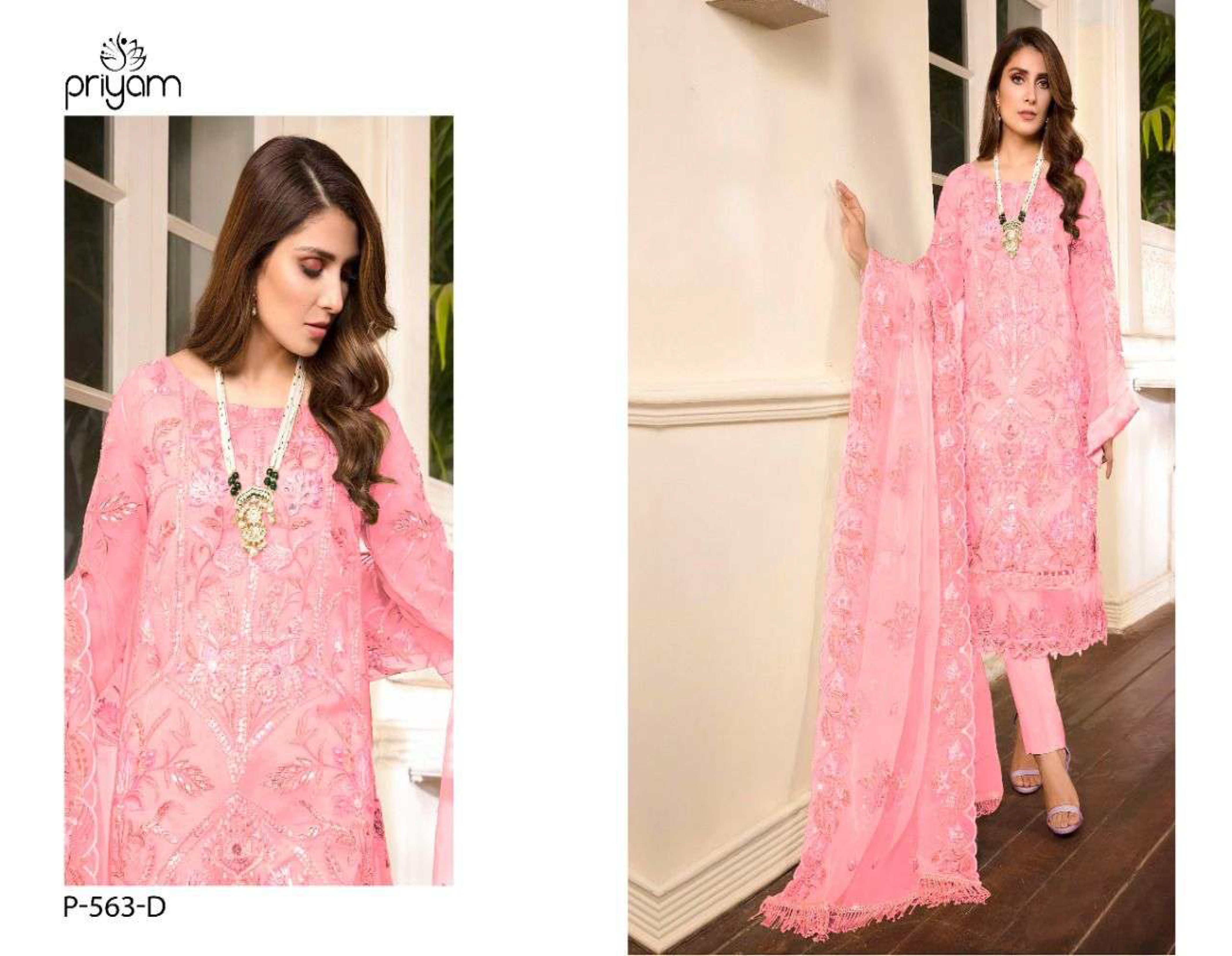 Priyam Fashion Presents Latest Pakistani Concept Catalog Zaina Dn. 563a To 563e Wholesale Rate At Saidharanx