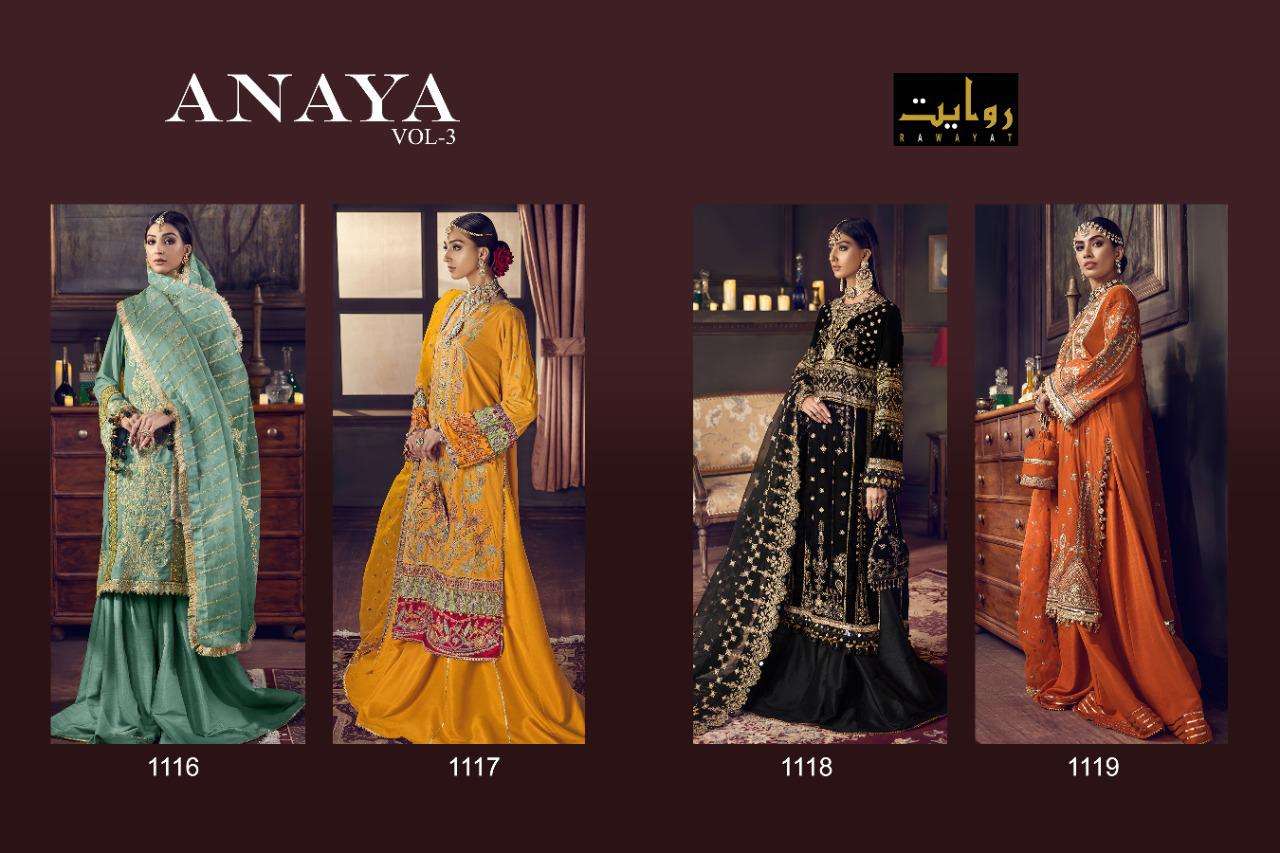 Rawayat Presents Latest Pakistani Concept Catalog Anaya Vol-03 Wholesale Rate At Saidharanx