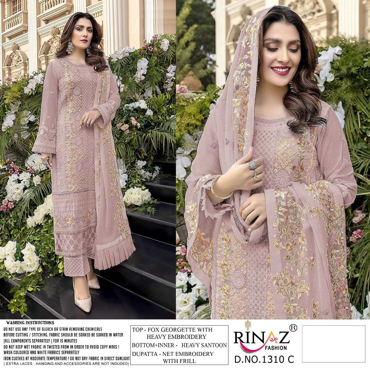 Rinaz Fashion Present Rinaz D.no 1310 A To 1310 D Series Georgette Pakistani Salwar Suits In Wholesale Price At Saidharanx