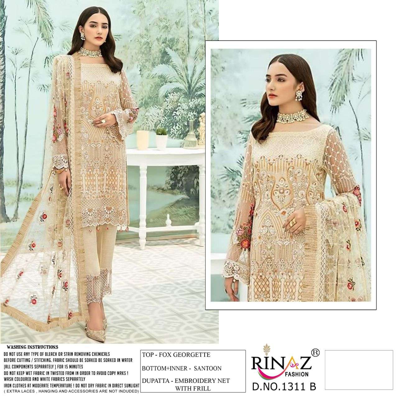 Rinaz Fashion Present Rinaz D.no 1311 A To 1311 D Series Georgette Pakistani Salwar Suits In Wholesale Price At Saidharanx