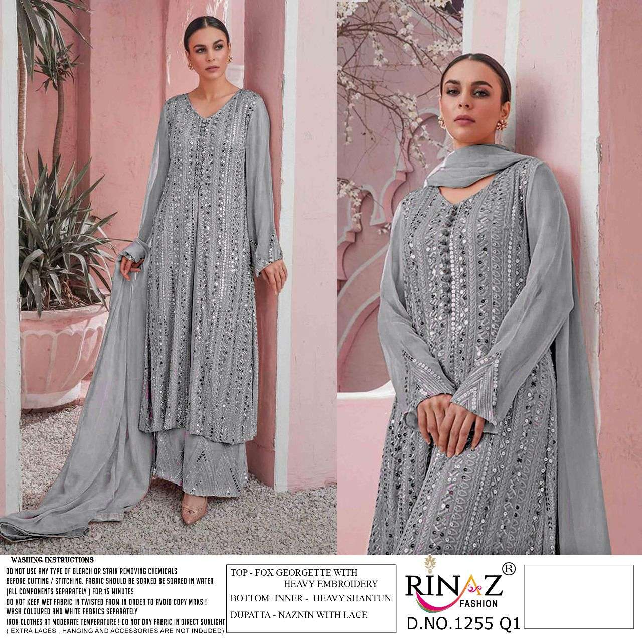 Rinaz Fashion Present Rinaz D.no 1255 Colour Series Georgette Pakistani Salwar Suits In Wholesale Price At Saidharanx
