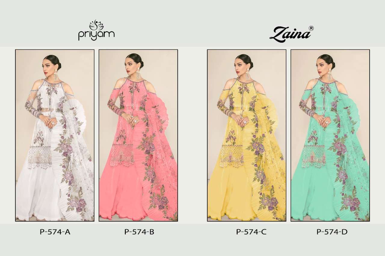 Priyam Fashion Presents Zaina D. No P-574-a To P-574-d Premium Catalog Collection At Saidharanx At Saidharanx