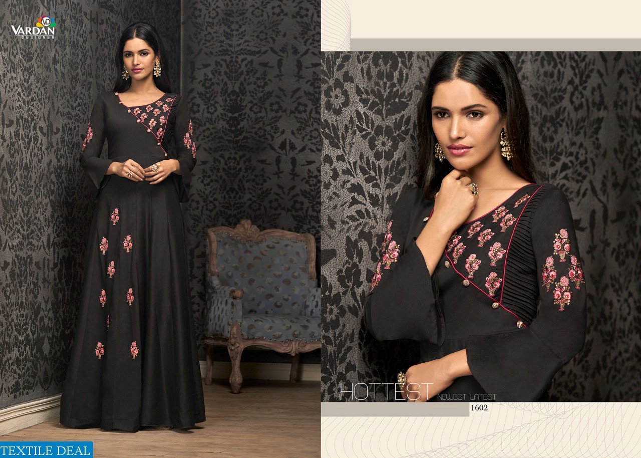 Vardan Designer Navya Vol 16 Long Gown Style Kurti Wholesaler At Saidharanx