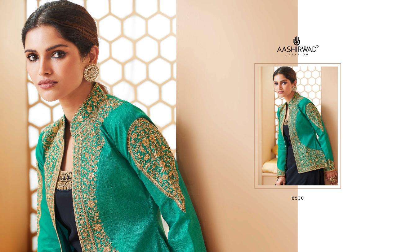 Aashirwad Present Aashi Series 8530-8535 Real Georgette Suit In Wholesale Rate At Saidharanx