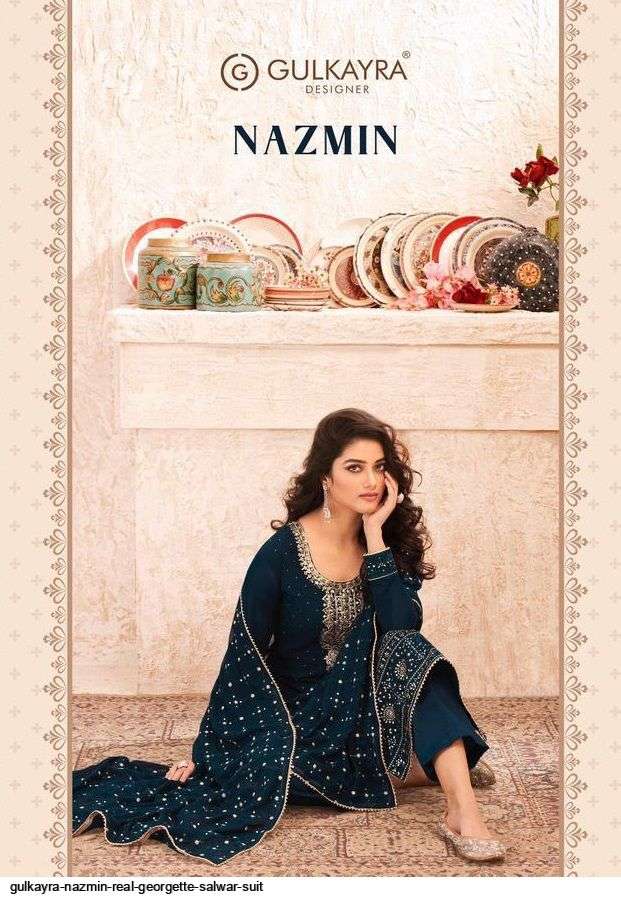 Gulkayra Designer Present Nazmin 7001 To 7005 Series Semi Stiched Salwar Suits In Wholesale Price In Surat At Saidharanx