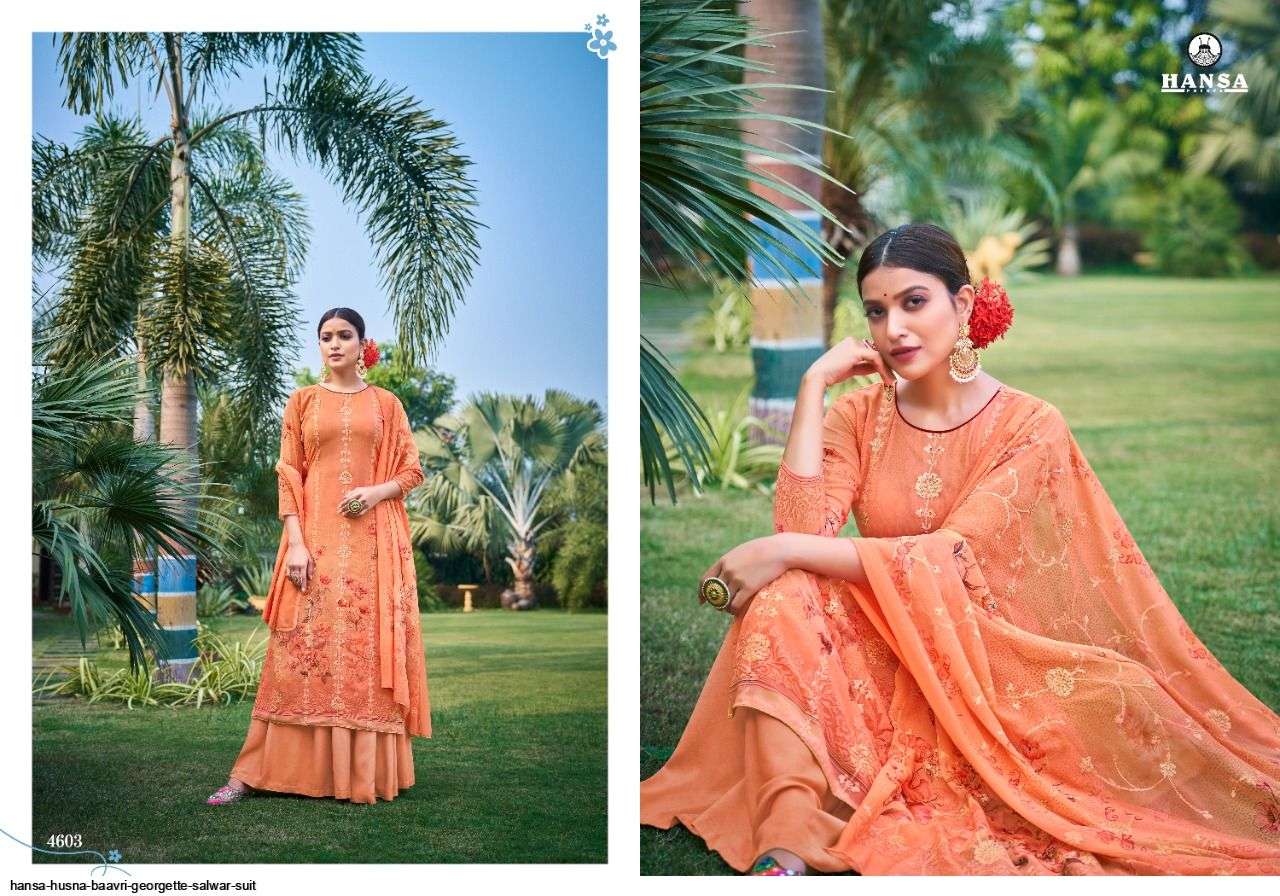 Hansa Present Husna Baavri Georgette Salwar Suit In Wholesale Price At Saidharanx