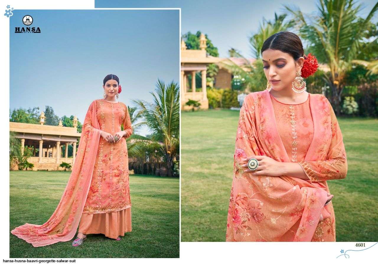 Hansa Present Husna Baavri Georgette Salwar Suit In Wholesale Price At Saidharanx
