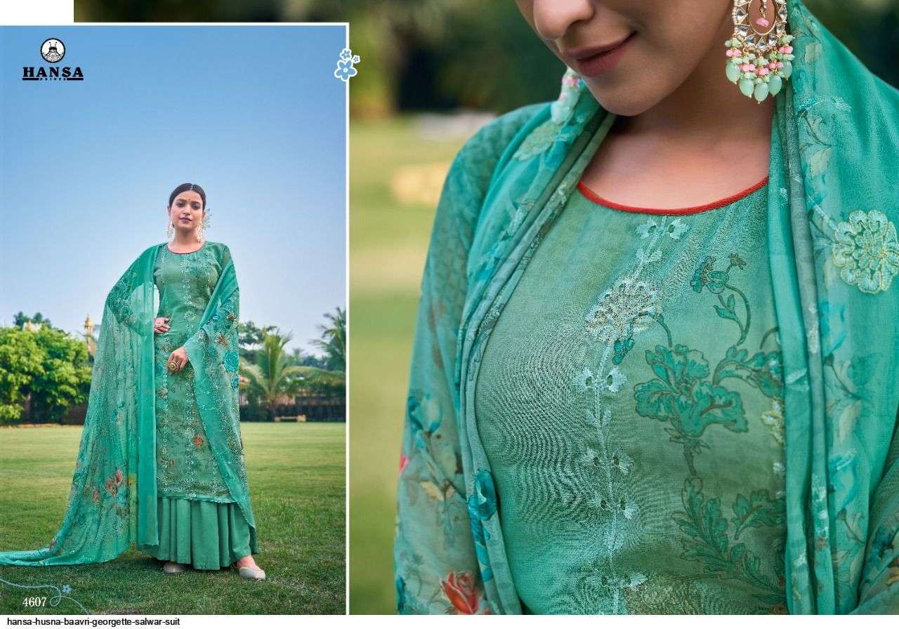 Hansa Present Husna Baavri Georgette Salwar Suit In Wholesale Price At Saidharanx