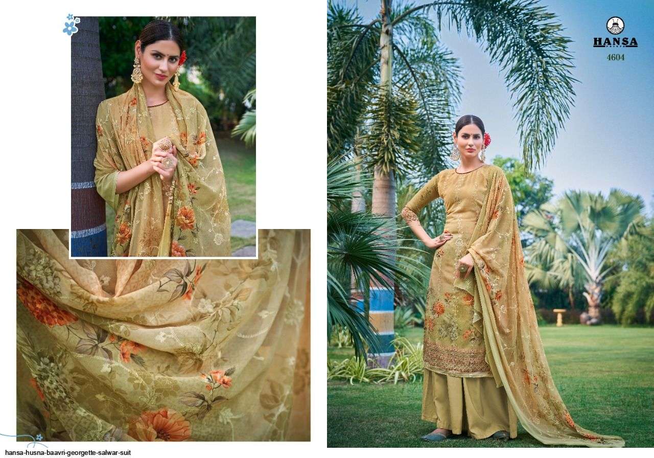 Hansa Present Husna Baavri Georgette Salwar Suit In Wholesale Price At Saidharanx