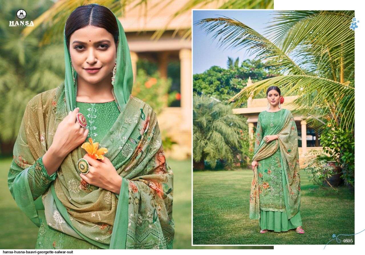 Hansa Present Husna Baavri Georgette Salwar Suit In Wholesale Price At Saidharanx