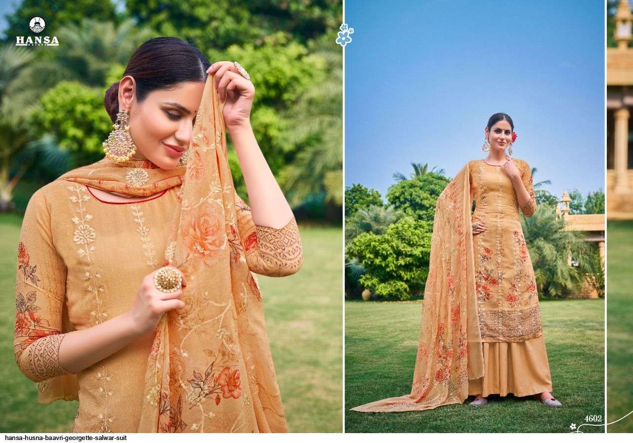 Hansa Present Husna Baavri Georgette Salwar Suit In Wholesale Price At Saidharanx