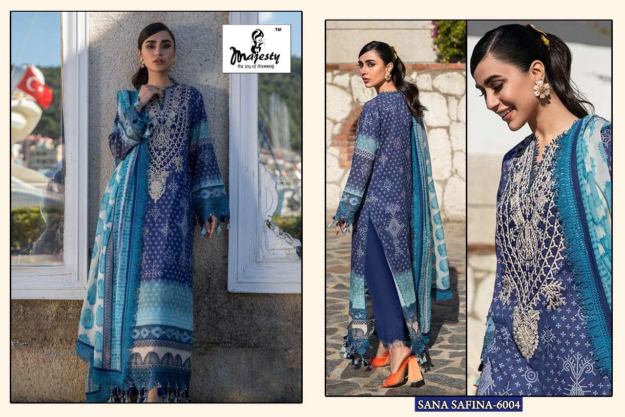 Majesty Presents Sana Safina Vol-06 Pure Cotton Pakistani Salwar Suits In Wholesale Rate At Saidharanx