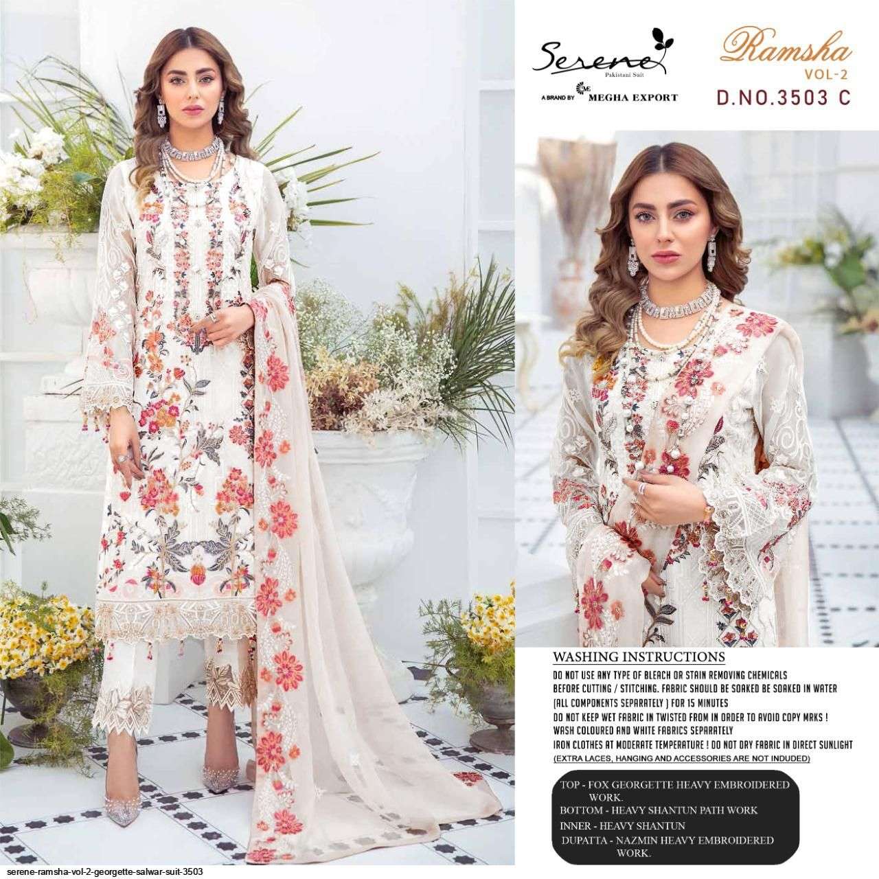 Serene Presrnt Ramsha Vol 2 Georgette Salwar Suit 3503 In Wholesale Price At Saidharanx