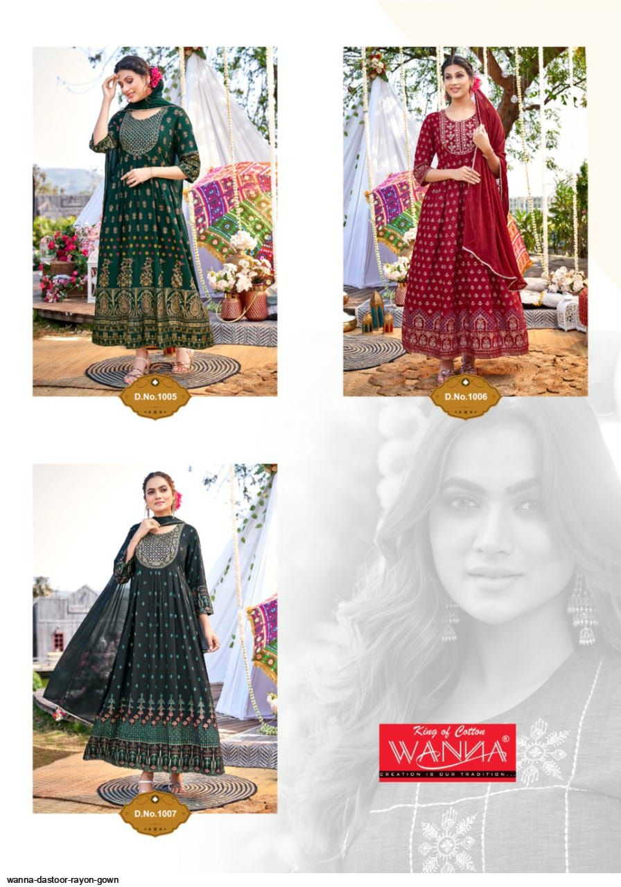 Wanna Dastoor Rayon Gown At Saidharanx