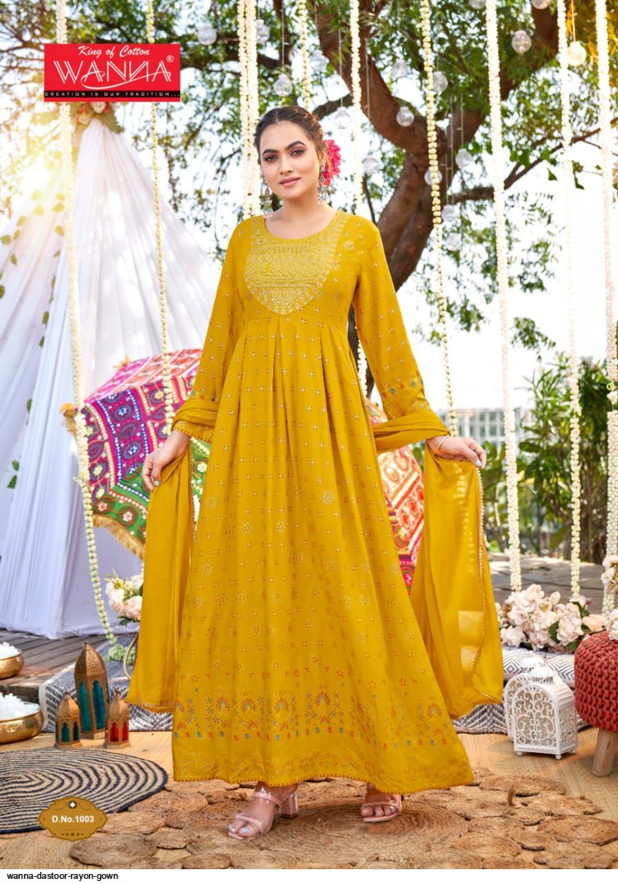 Wanna Dastoor Rayon Gown At Saidharanx