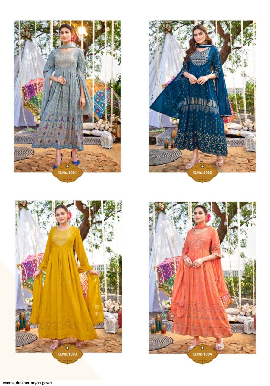 Wanna Dastoor Rayon Gown At Saidharanx